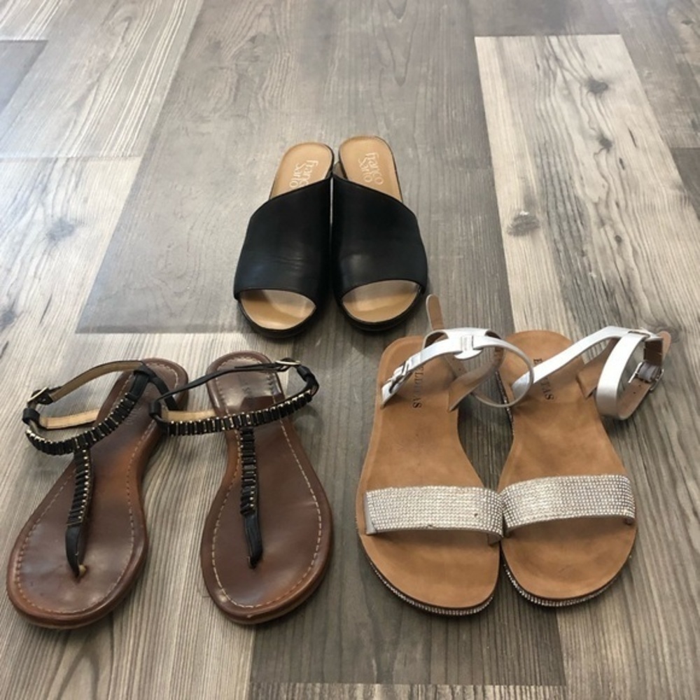 Franco‎ Sarto Wedges and Crystal Sandals Bundle 6.5